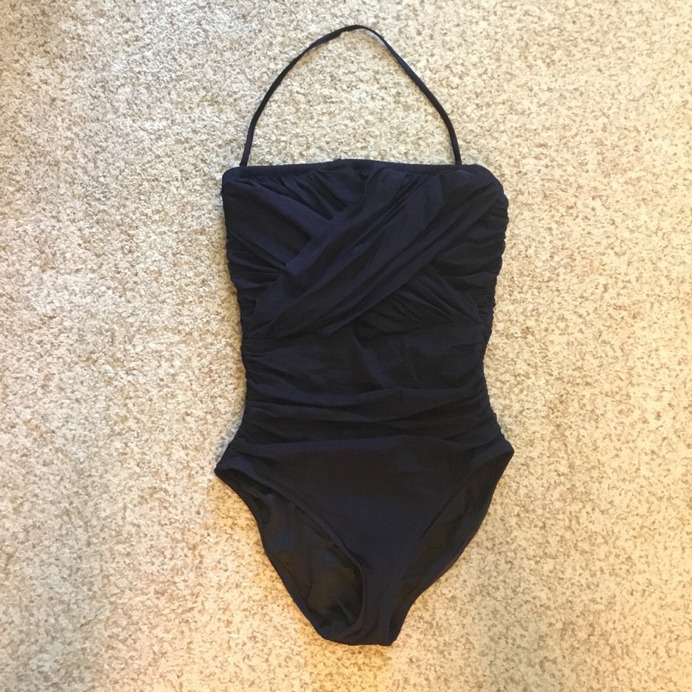J Crew Womens One piece Swimsuit, Navy, Size 6